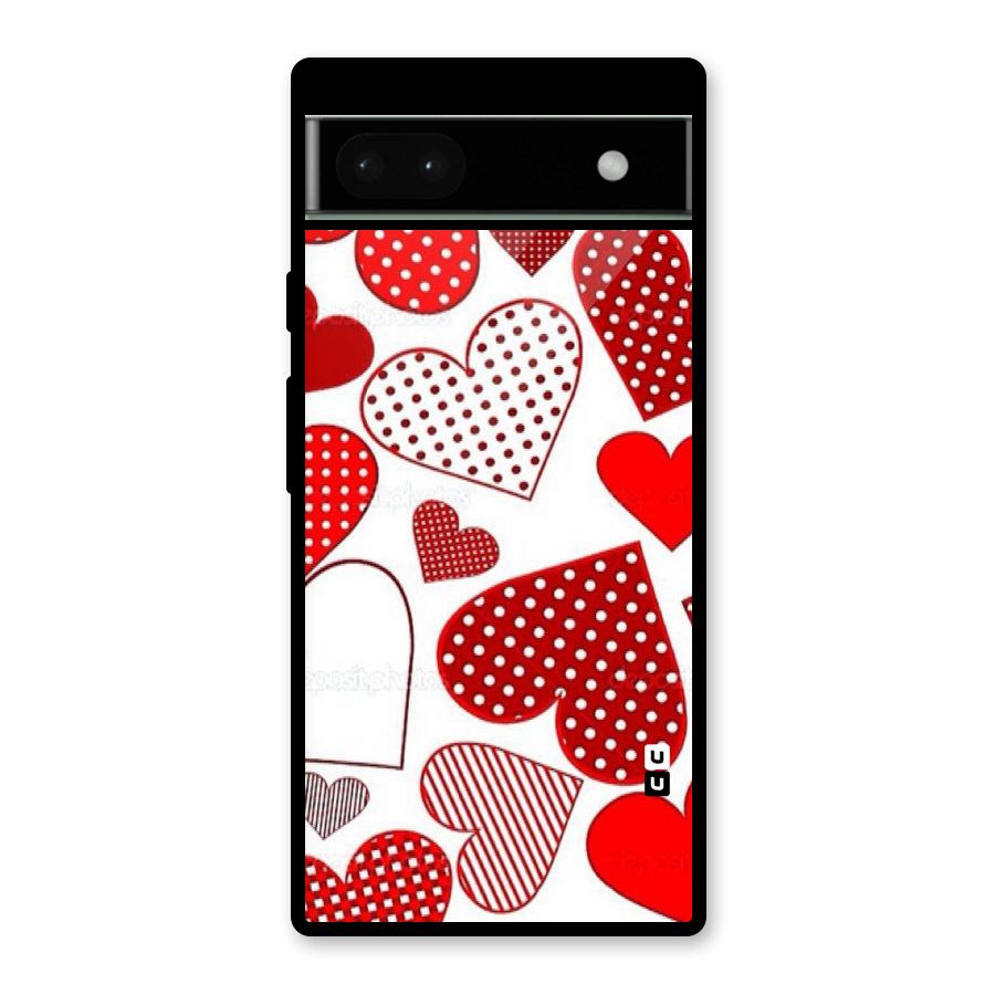 Style Hearts Glass Back Case for Google Pixel 6a