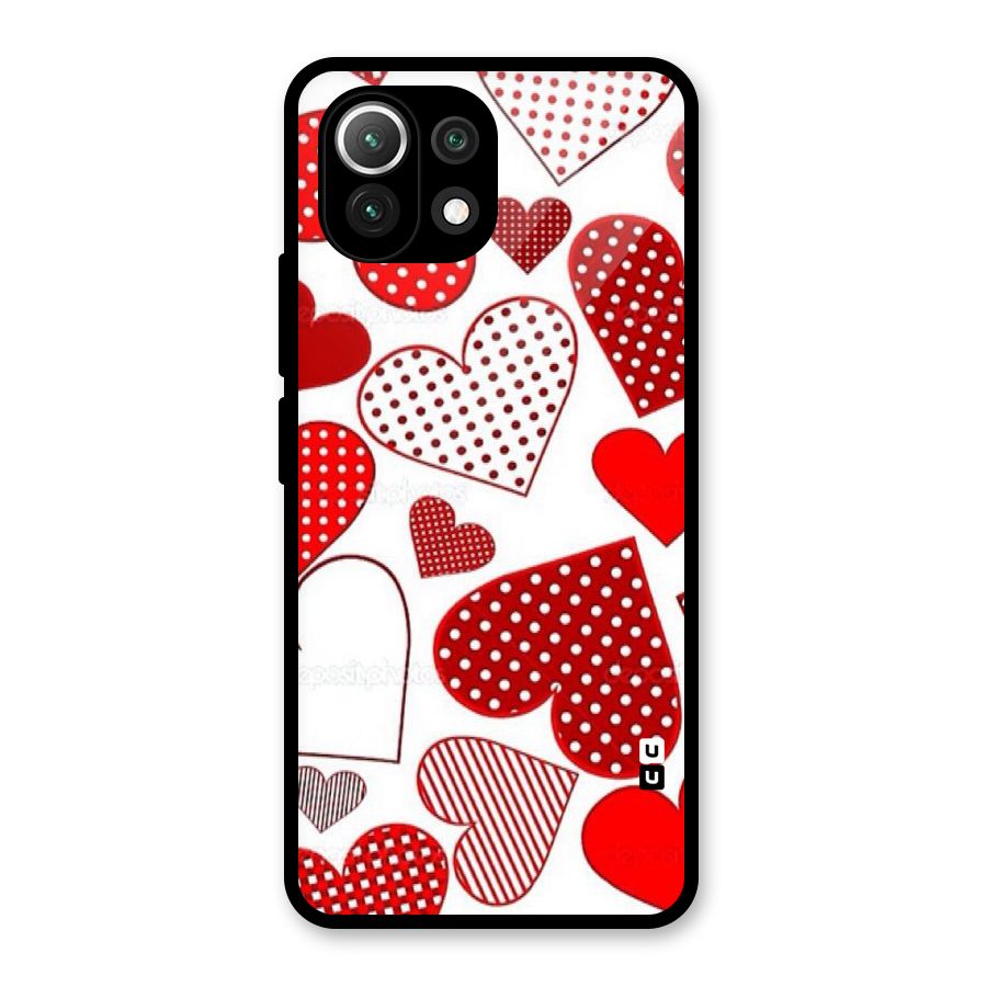 Style Hearts Glass Back Case for Mi 11 Lite