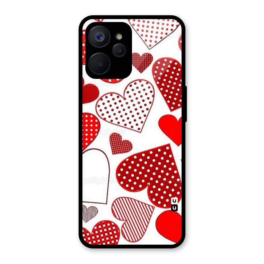 Style Hearts Glass Back Case for Realme 9i 5G