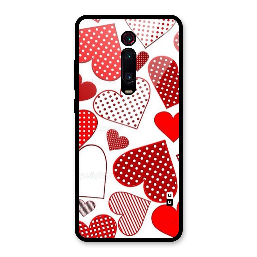 Style Hearts Glass Back Case for Redmi K20 Pro