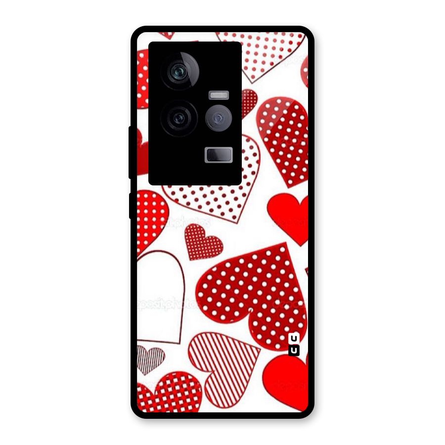 Style Hearts Glass Back Case for Vivo iQOO 11 5G