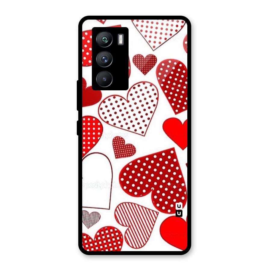 Style Hearts Glass Back Case for Vivo iQOO 9 SE