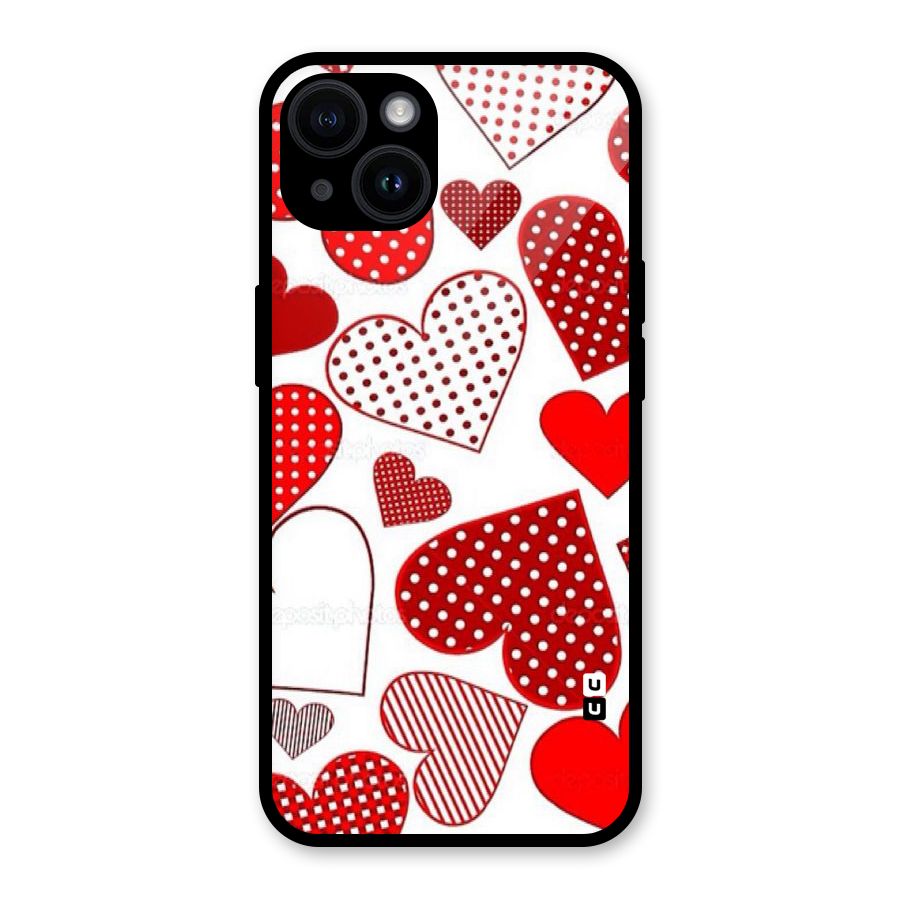 Style Hearts Glass Back Case for iPhone 14
