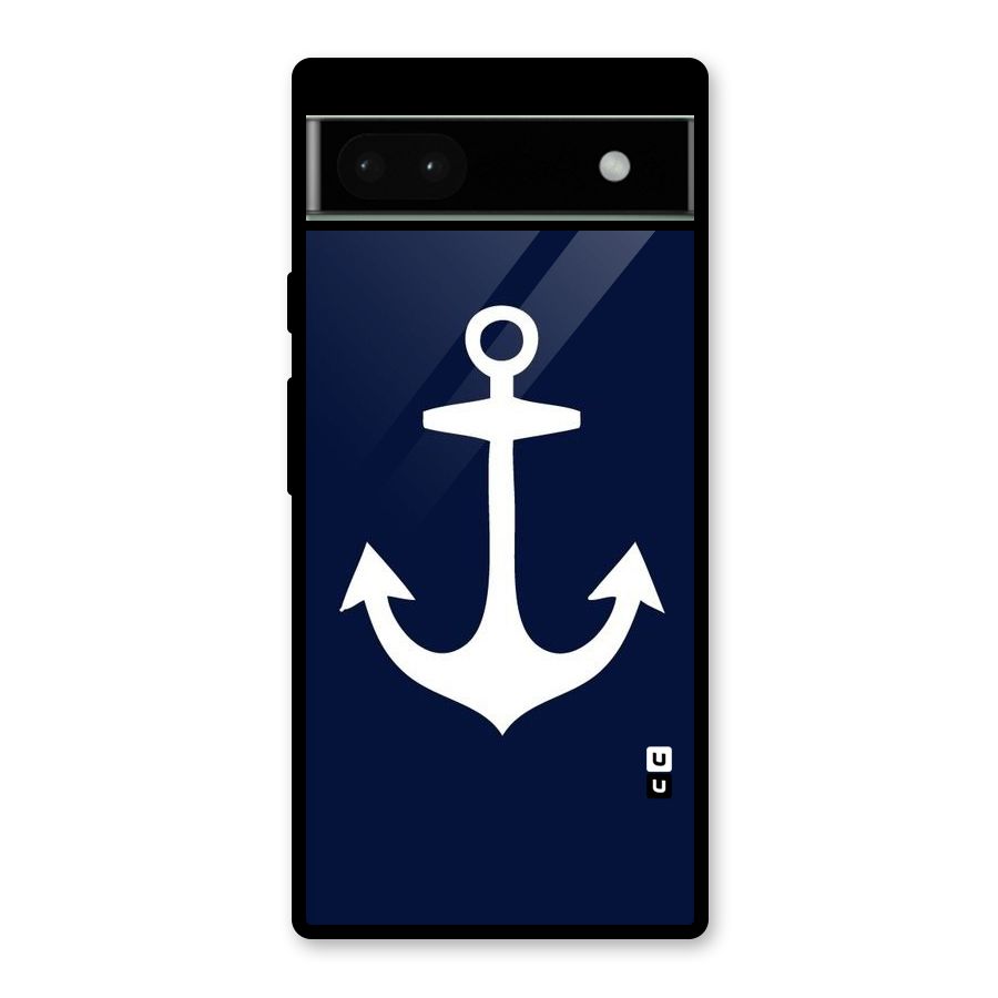 Stylish Anchor Design Glass Back Case for Google Pixel 6a
