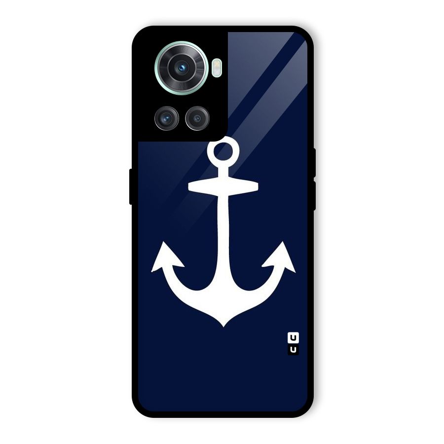 Stylish Anchor Design Glass Back Case for OnePlus 10R
