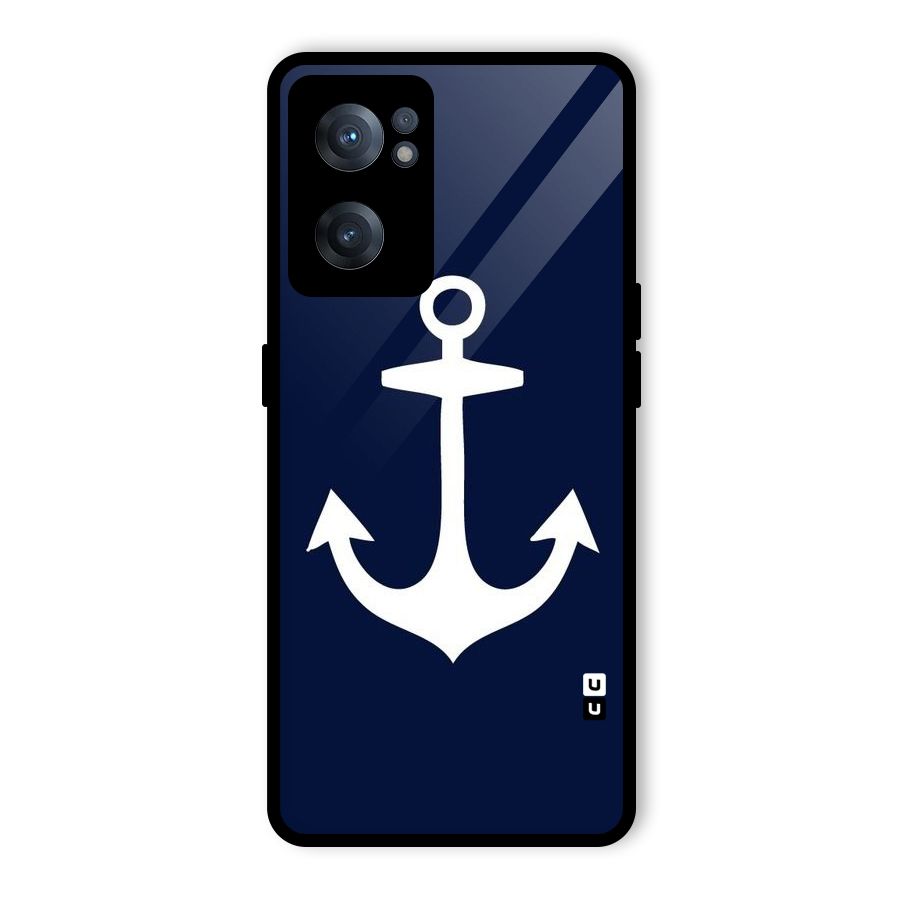 Stylish Anchor Design Glass Back Case for OnePlus Nord CE 2 5G