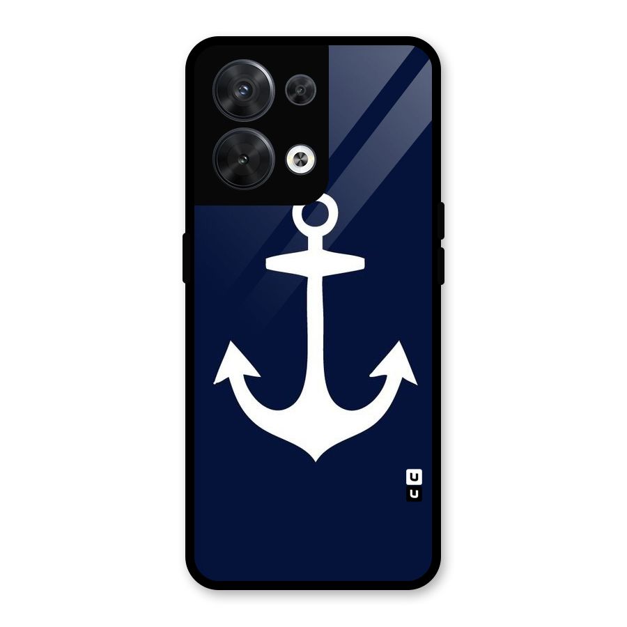 Stylish Anchor Design Glass Back Case for Oppo Reno8 5G