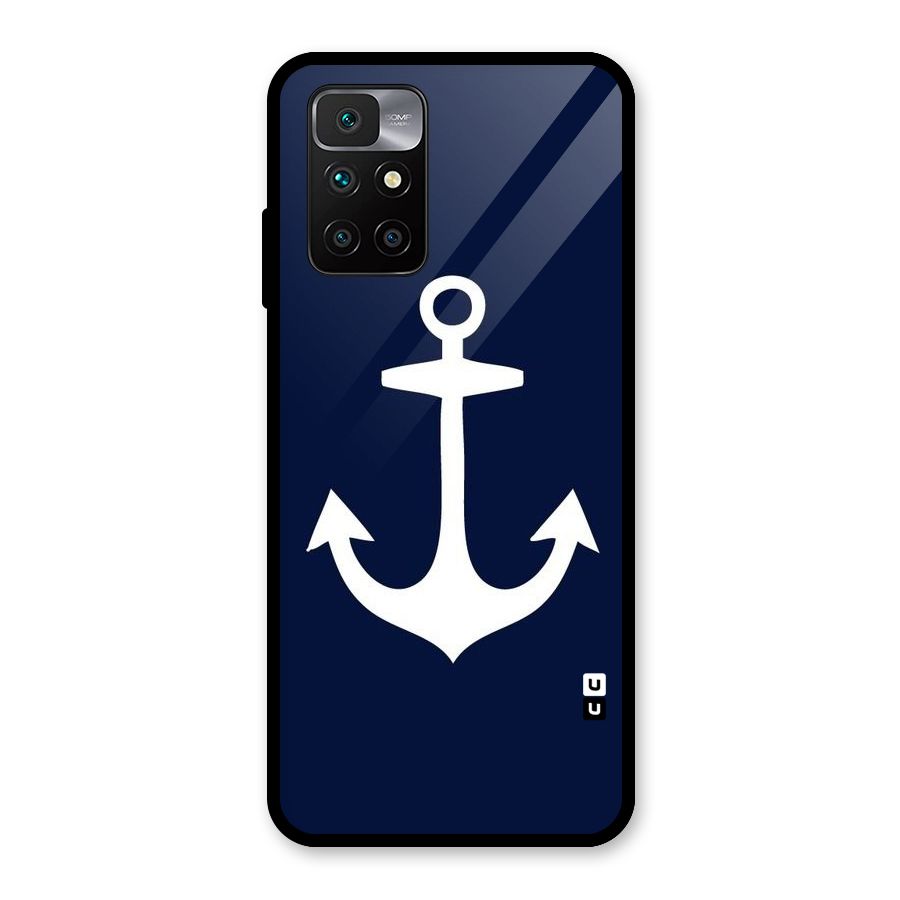 Stylish Anchor Design Glass Back Case for Redmi 10 Prime