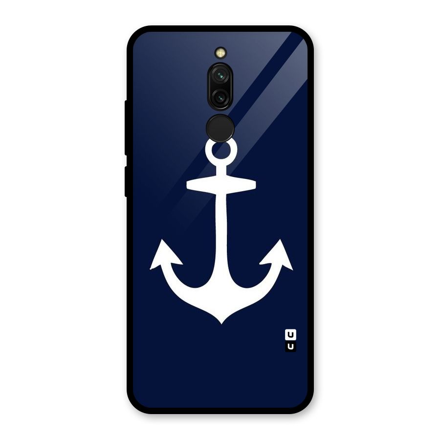 Stylish Anchor Design Glass Back Case for Redmi 8