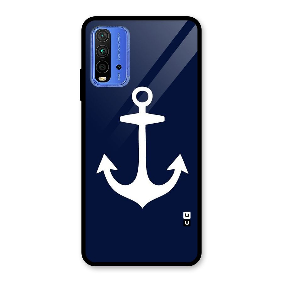 Stylish Anchor Design Glass Back Case for Redmi 9 Power