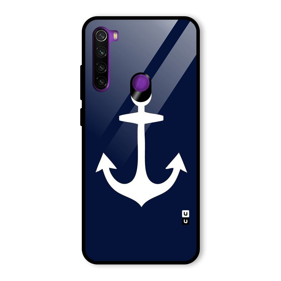 Stylish Anchor Design Glass Back Case for Redmi Note 8