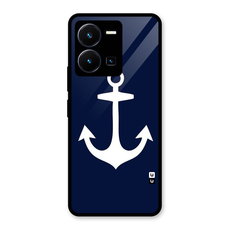 Stylish Anchor Design Glass Back Case for Vivo Y35