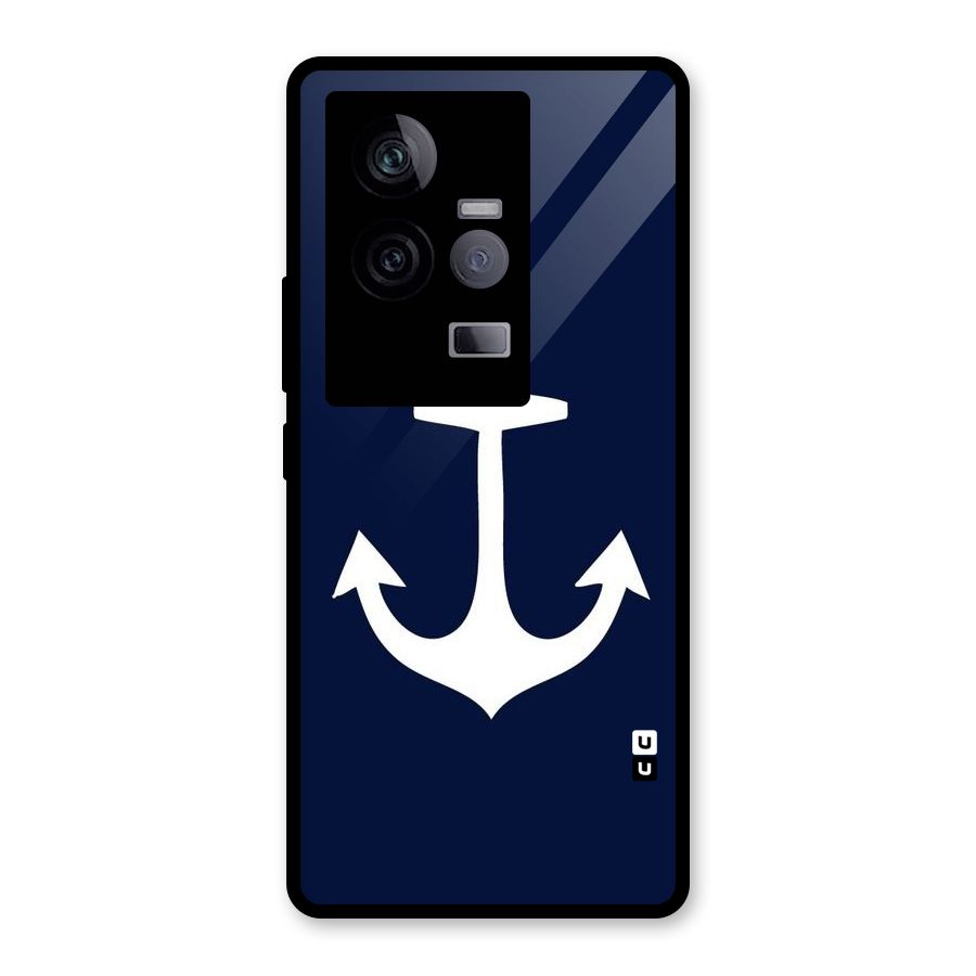 Stylish Anchor Design Glass Back Case for Vivo iQOO 11 5G