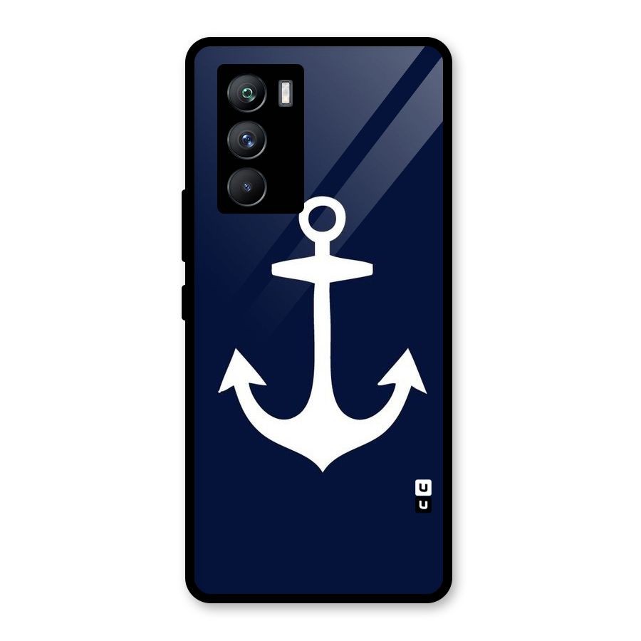 Stylish Anchor Design Glass Back Case for Vivo iQOO 9 SE