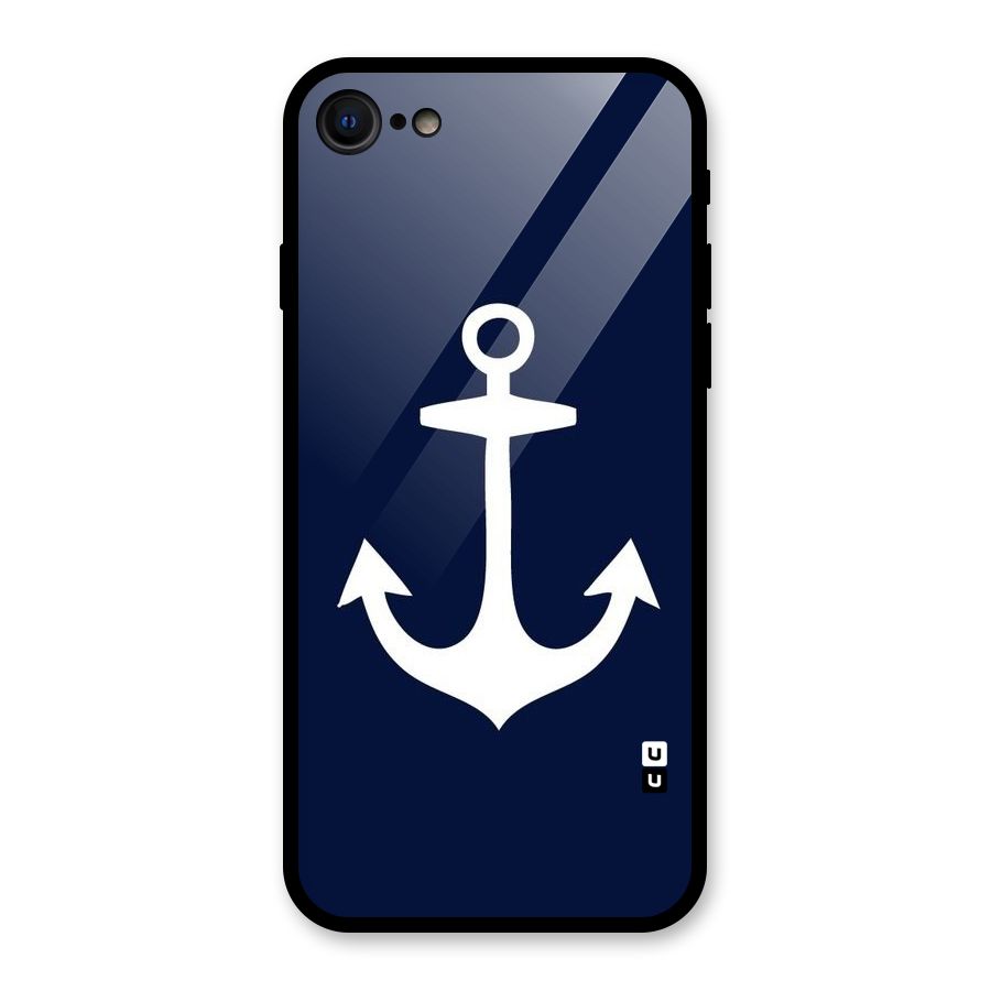Stylish Anchor Design Glass Back Case for iPhone SE 2022