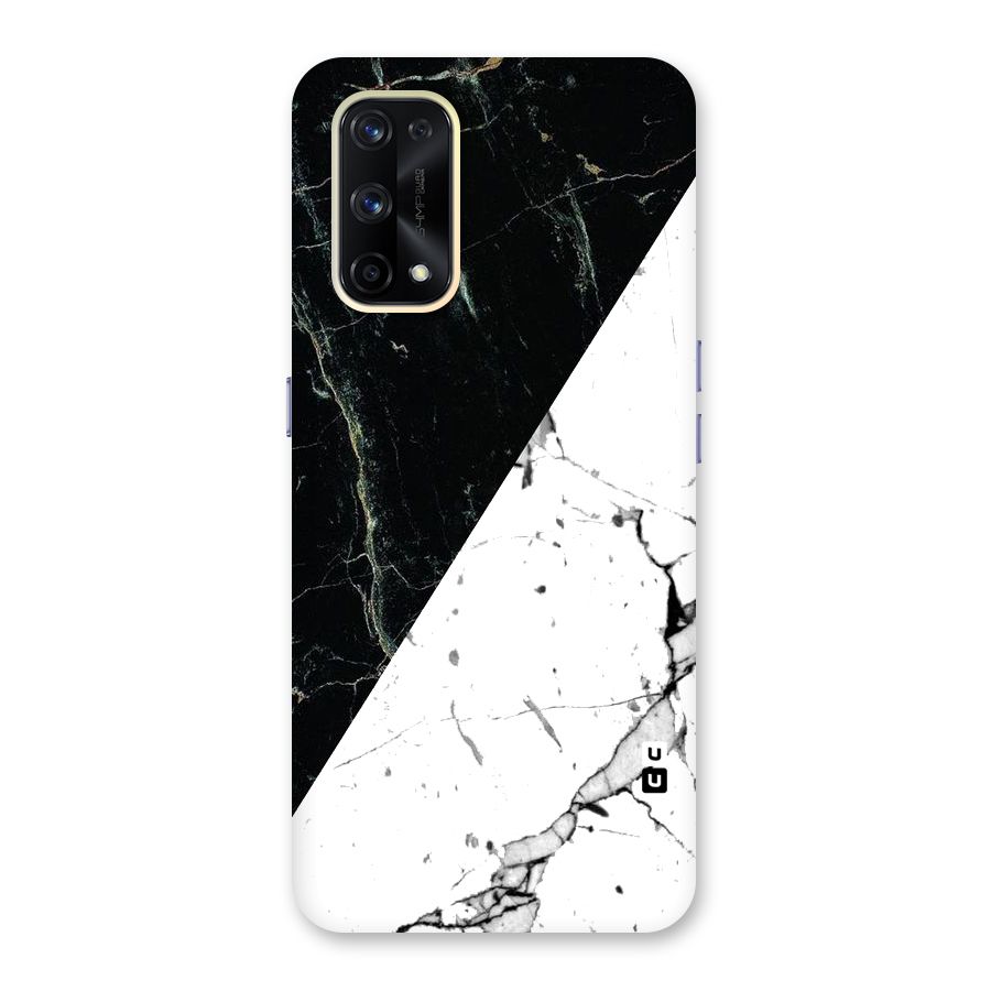Stylish Diagonal Marble Glass Back Case for Realme X7 Pro