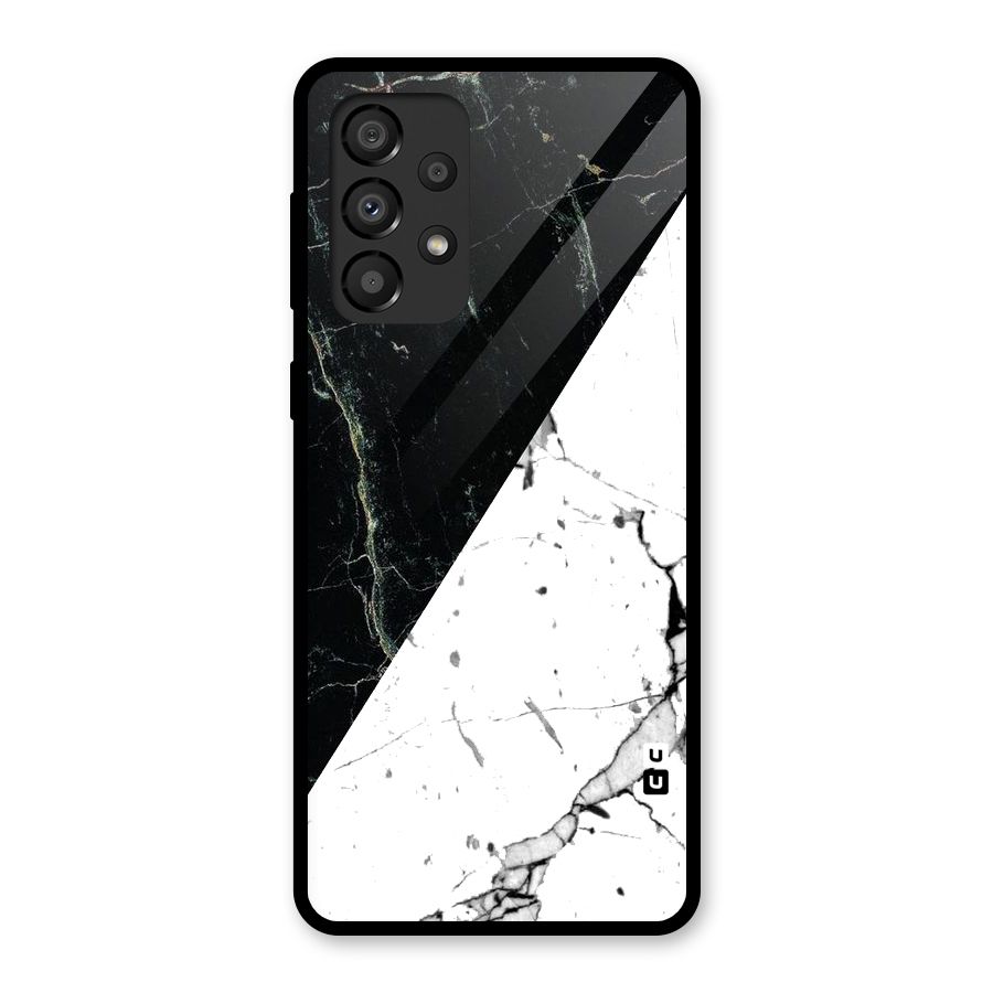 Stylish Diagonal Marble Glass Back Case for Galaxy A33 5G