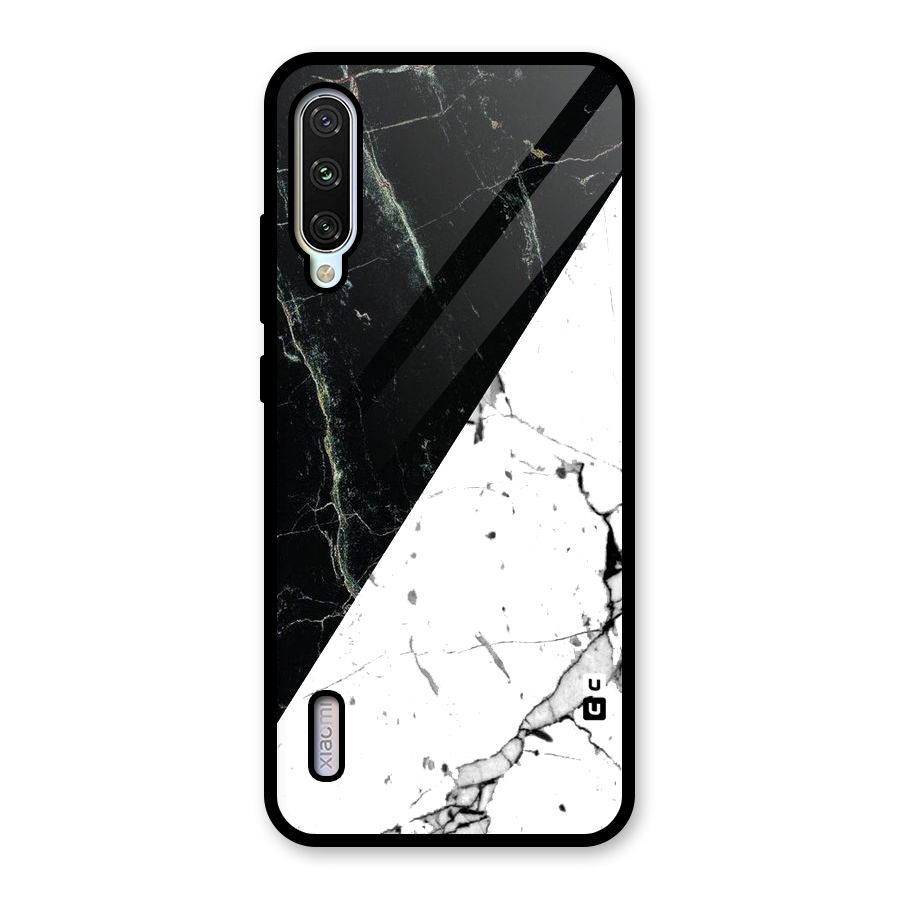 Stylish Diagonal Marble Glass Back Case for Mi A3