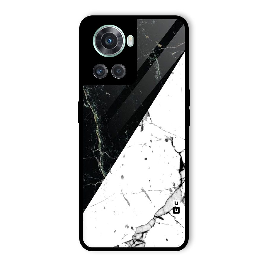 Stylish Diagonal Marble Glass Back Case for OnePlus 10R