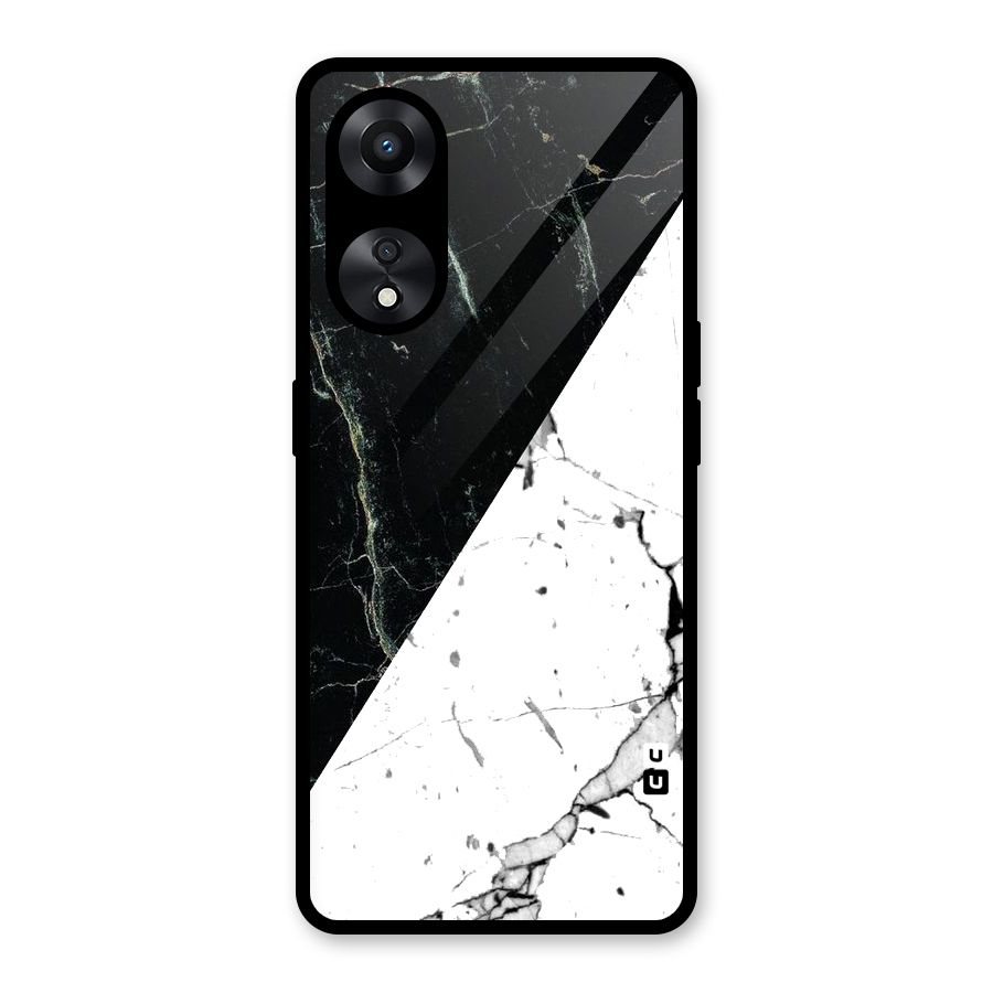 Stylish Diagonal Marble Glass Back Case for Oppo A78
