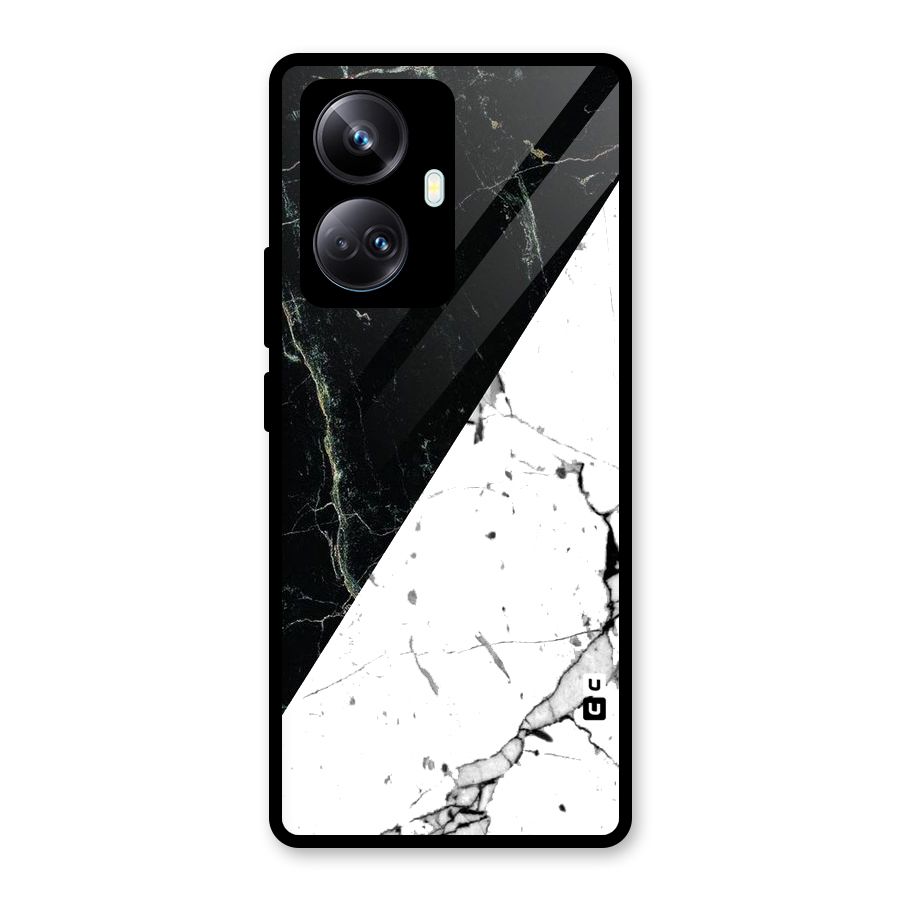 Stylish Diagonal Marble Glass Back Case for Realme 10 Pro Plus