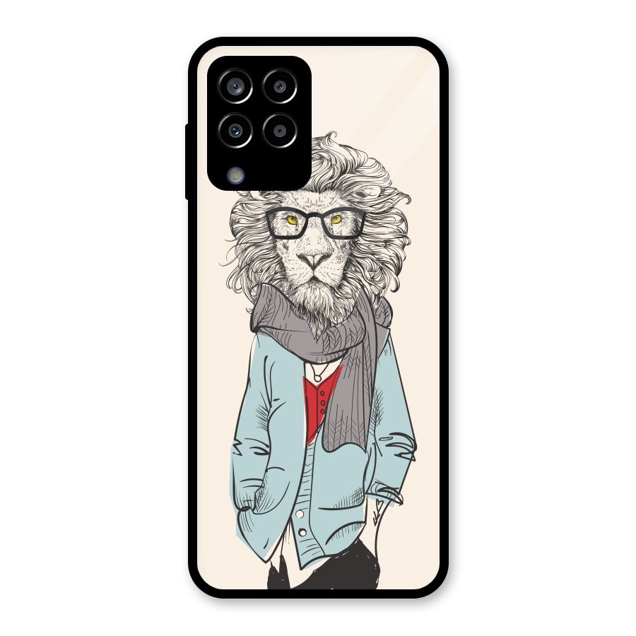 Stylish Lion Glass Back Case for Galaxy M33