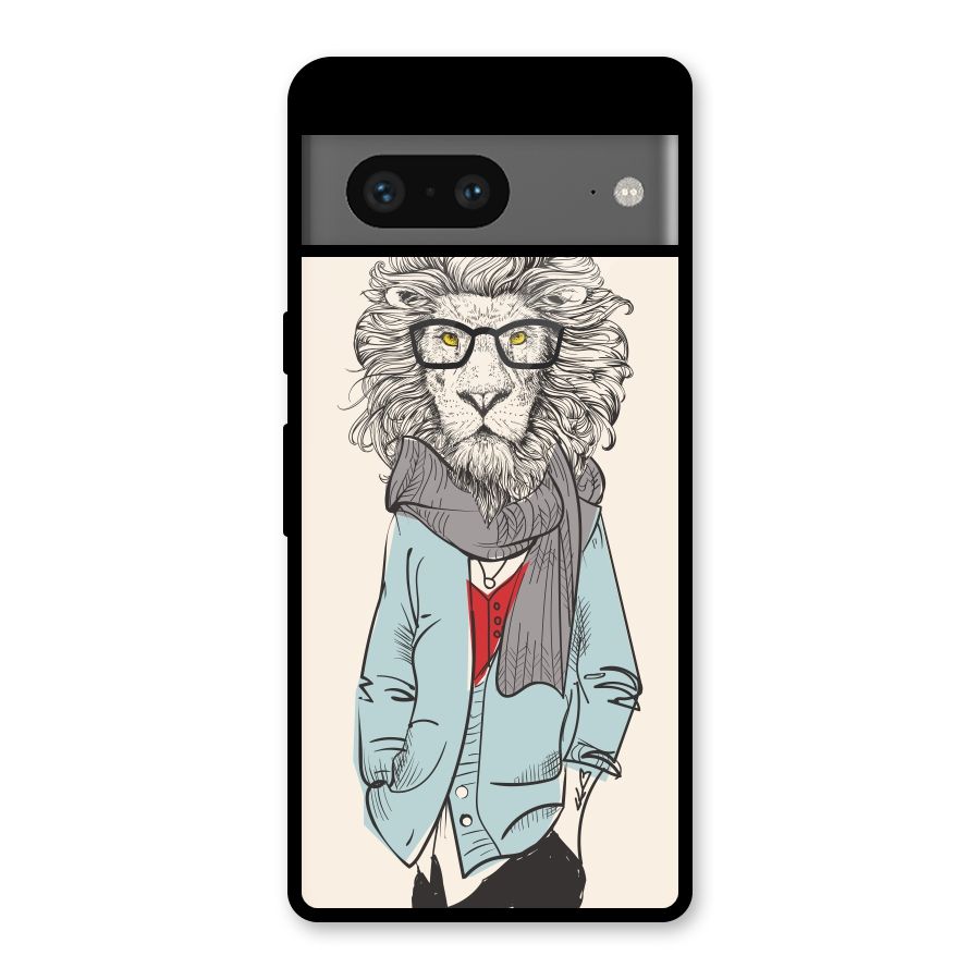 Stylish Lion Glass Back Case for Google Pixel 7