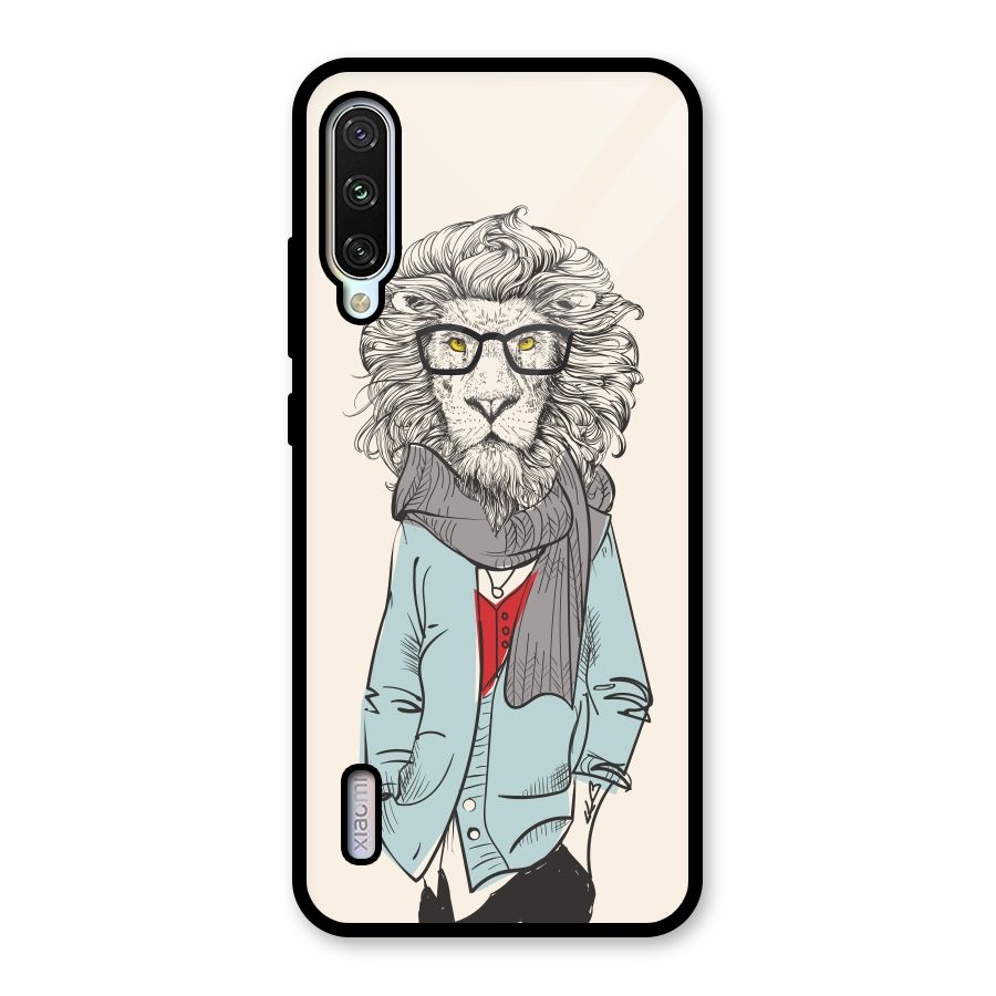 Stylish Lion Glass Back Case for Mi A3