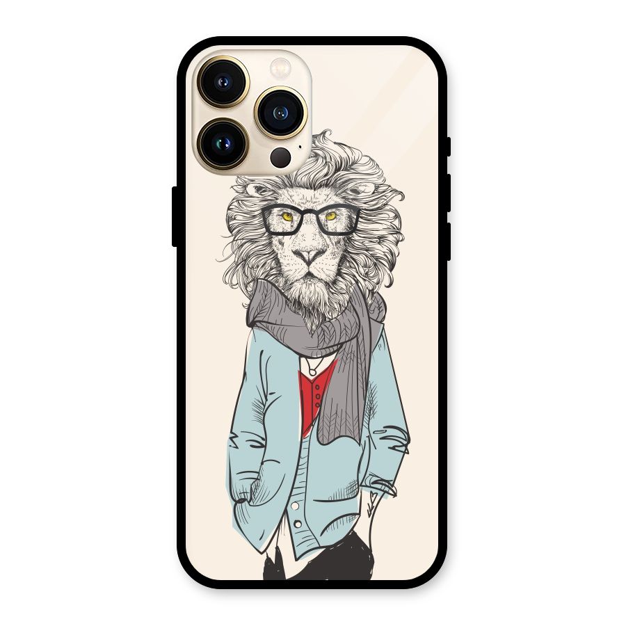 Stylish Lion Glass Back Case for iPhone 13 Pro Max