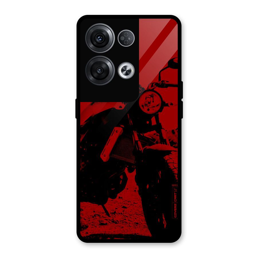 Stylish Ride Red Glass Back Case for Oppo Reno8 Pro 5G
