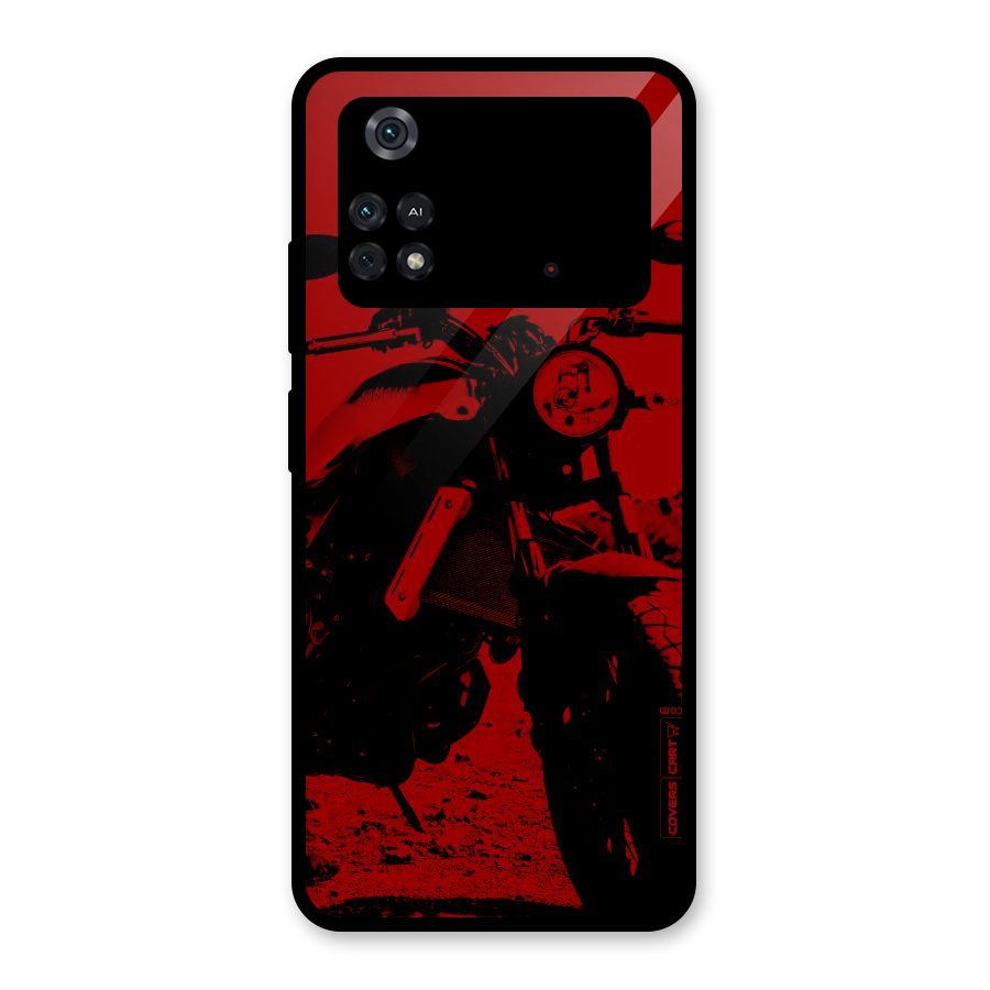 Stylish Ride Red Glass Back Case for Poco M4 Pro 4G