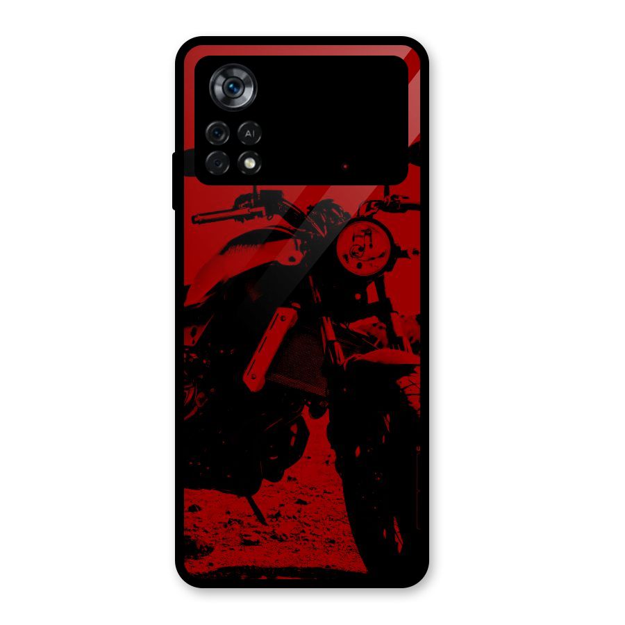 Stylish Ride Red Glass Back Case for Poco X4 Pro 5G