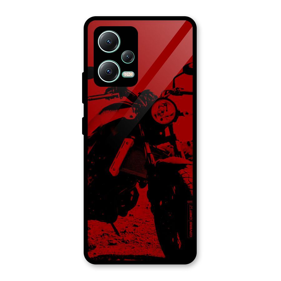 Stylish Ride Red Glass Back Case for Redmi Note 12 5G