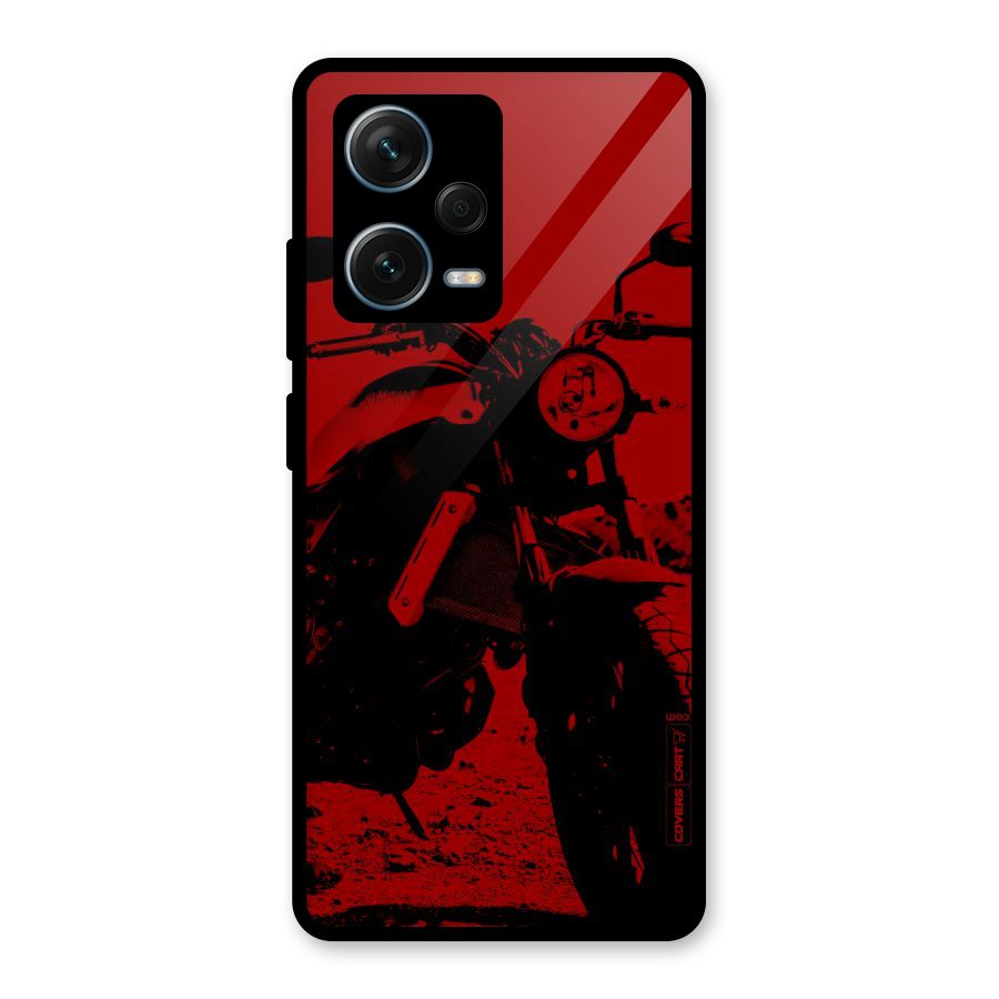Stylish Ride Red Glass Back Case for Redmi Note 12 Pro Plus 5G