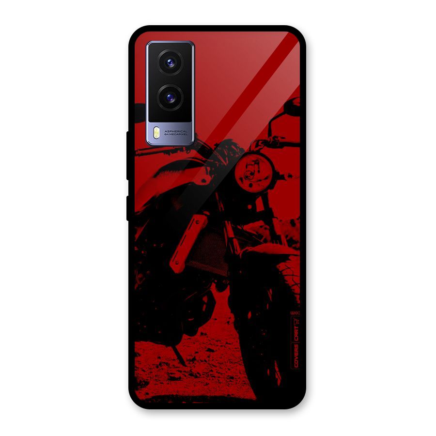Stylish Ride Red Glass Back Case for Vivo V21e 5G