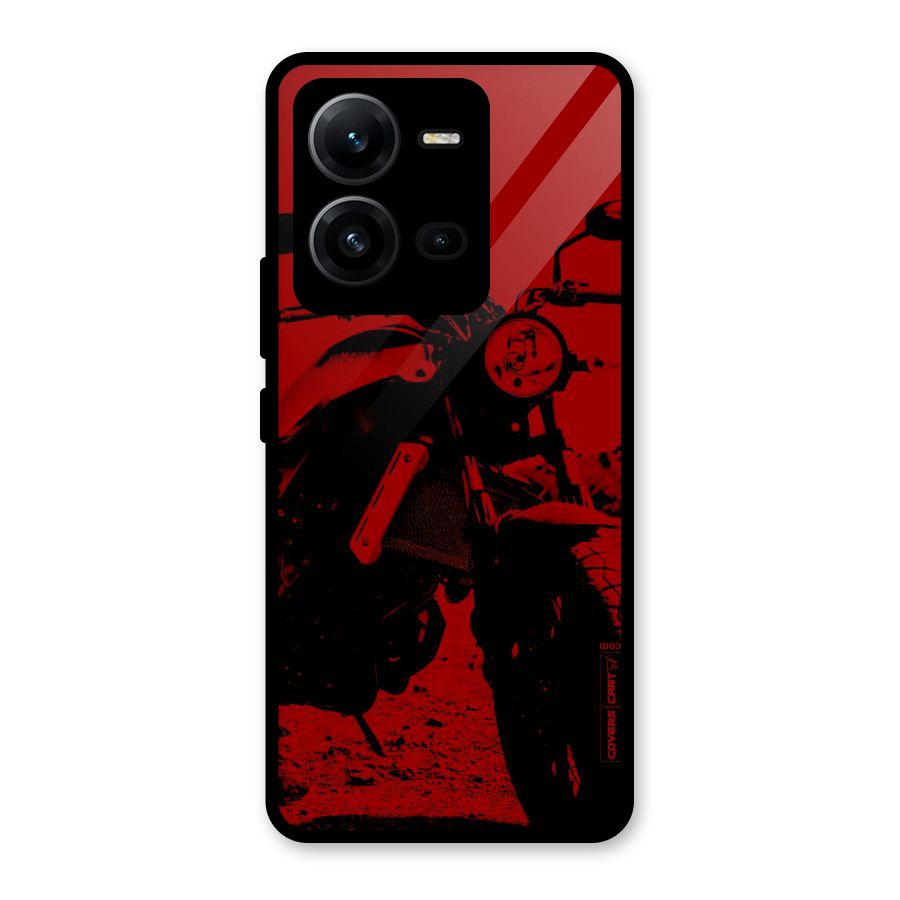 Stylish Ride Red Glass Back Case for Vivo V25