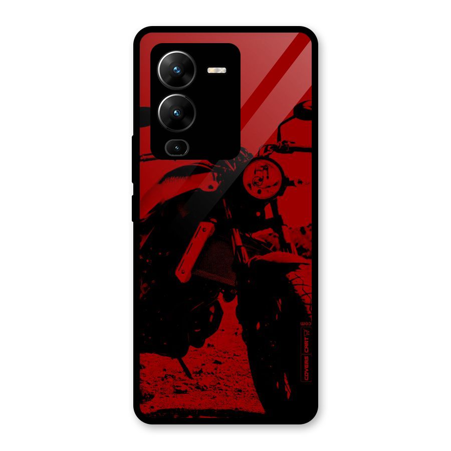Stylish Ride Red Glass Back Case for Vivo V25 Pro