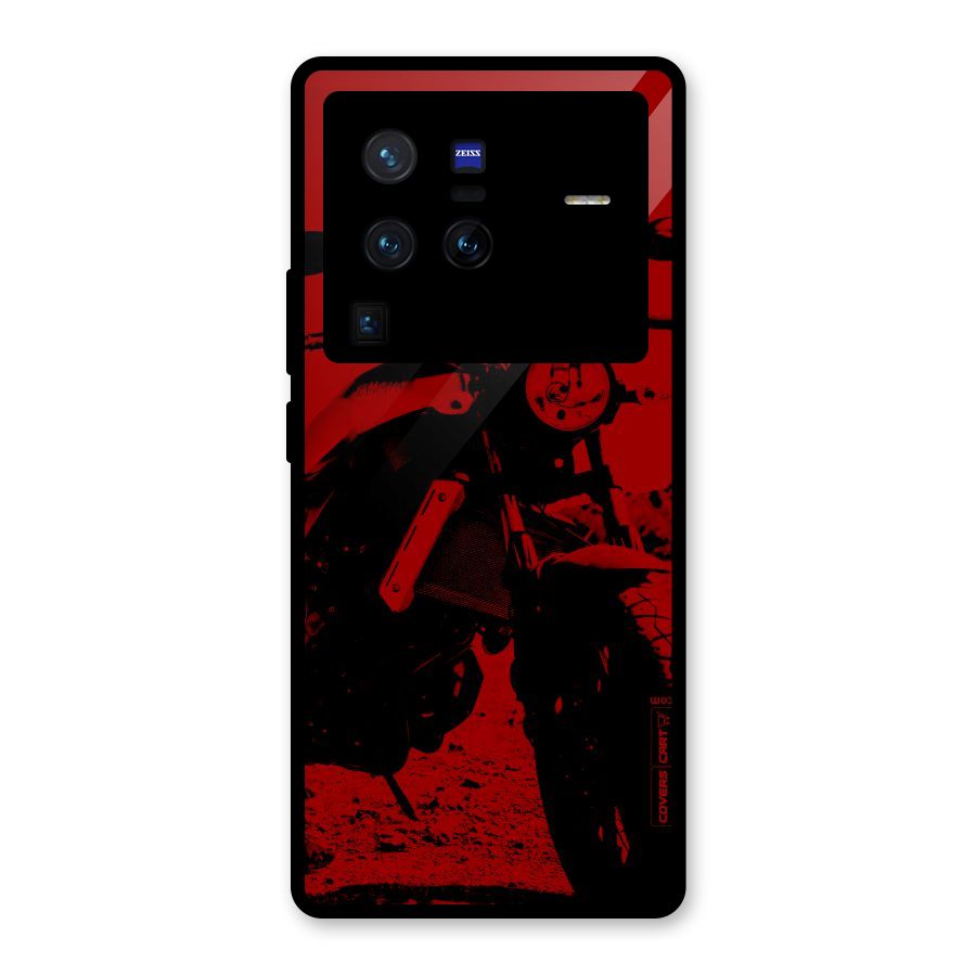 Stylish Ride Red Glass Back Case for Vivo X80 Pro