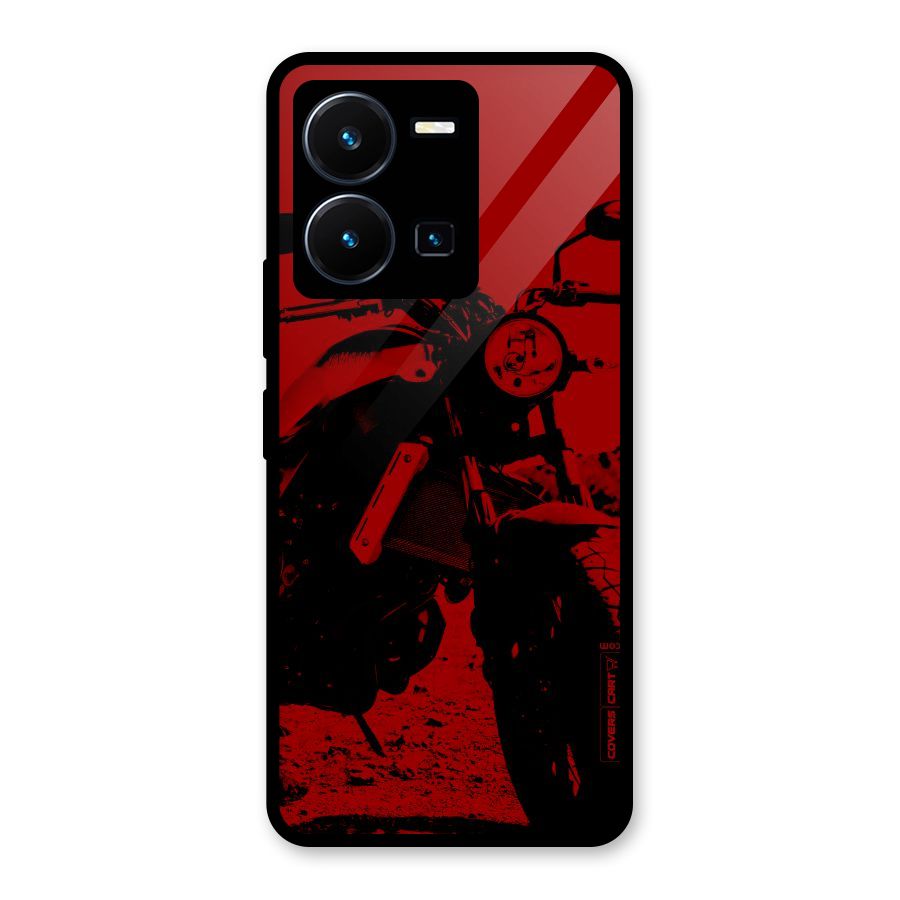 Stylish Ride Red Glass Back Case for Vivo Y35