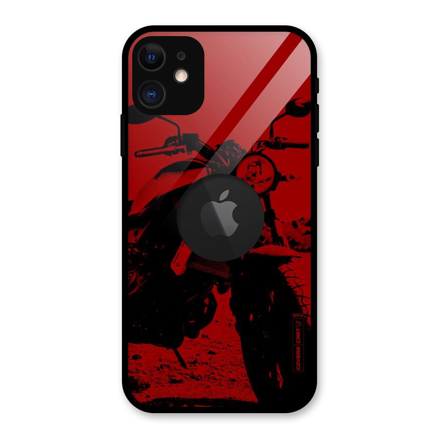 Stylish Ride Red Glass Back Case for iPhone 11 Logo Cut