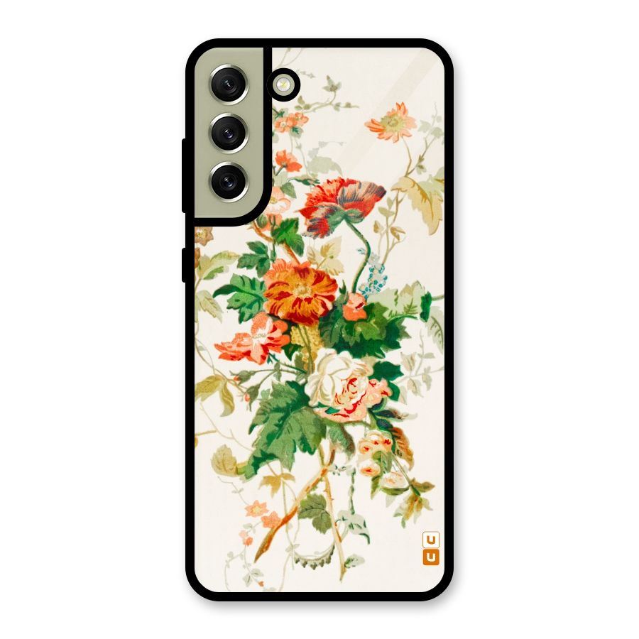 Summer Floral Glass Back Case for Galaxy S21 FE 5G