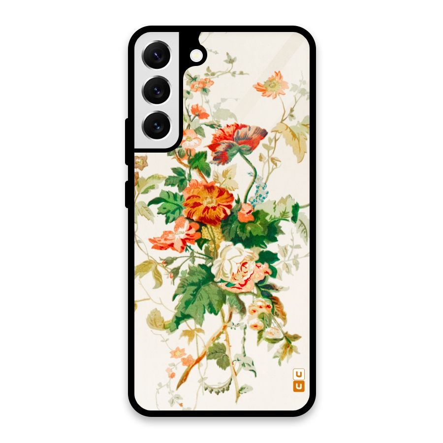 Summer Floral Glass Back Case for Galaxy S22 Plus 5G