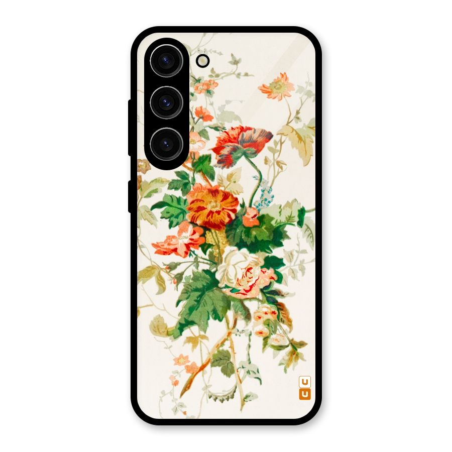 Summer Floral Glass Back Case for Galaxy S23