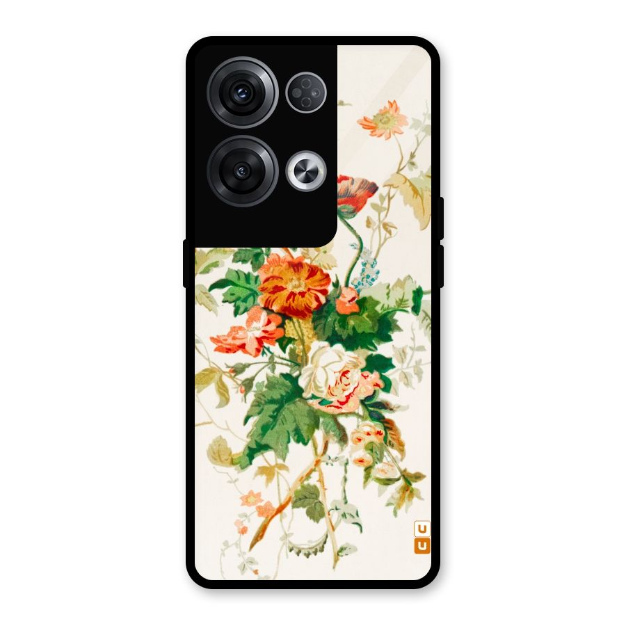 Summer Floral Glass Back Case for Oppo Reno8 Pro 5G