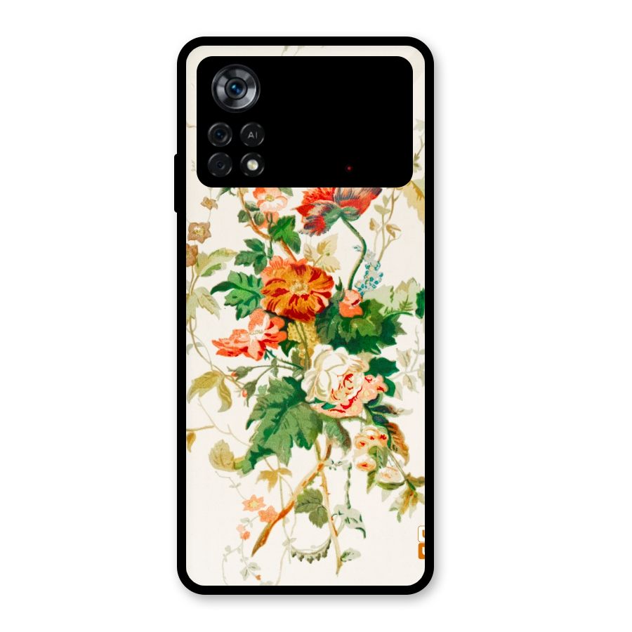 Summer Floral Glass Back Case for Poco X4 Pro 5G