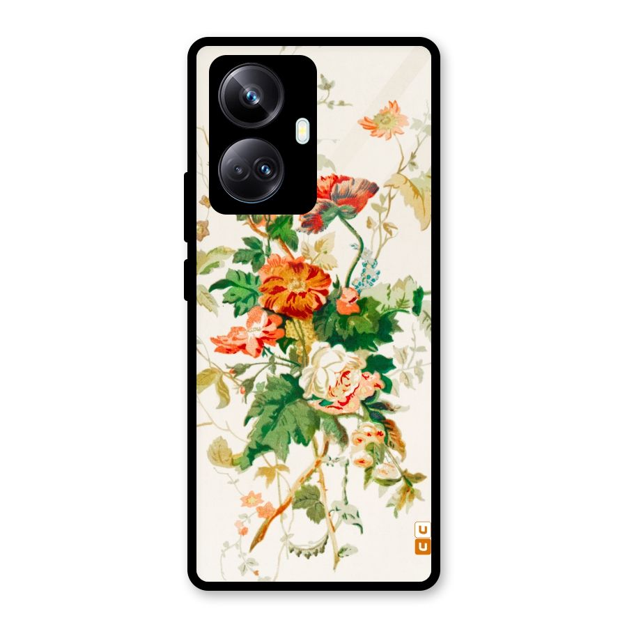 Summer Floral Glass Back Case for Realme 10 Pro Plus