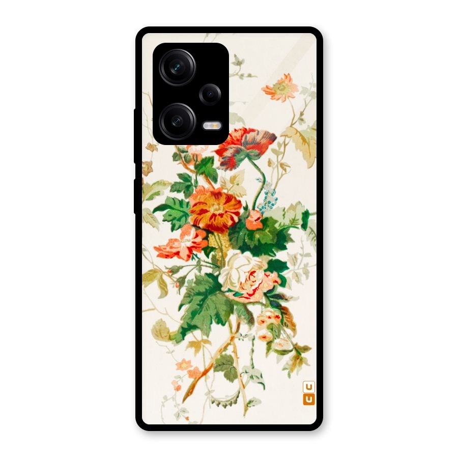 Summer Floral Glass Back Case for Redmi Note 12 Pro