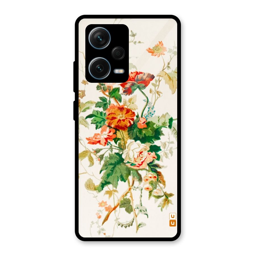 Summer Floral Glass Back Case for Redmi Note 12 Pro Plus 5G