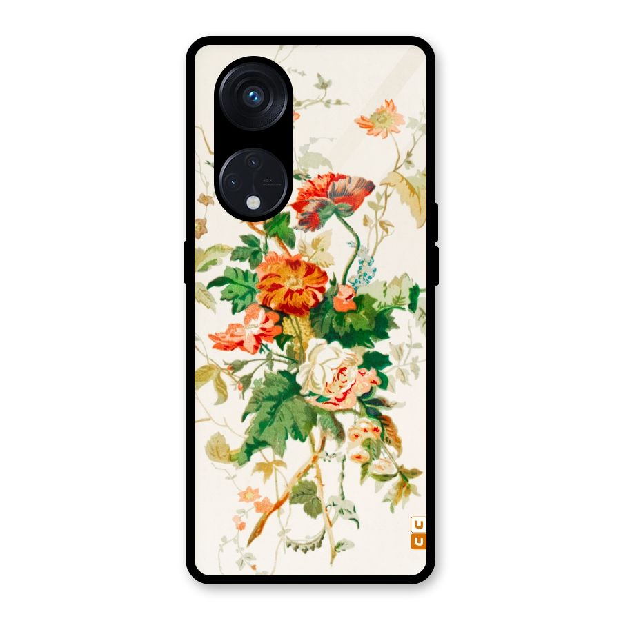 Summer Floral Glass Back Case for Reno8 T 5G