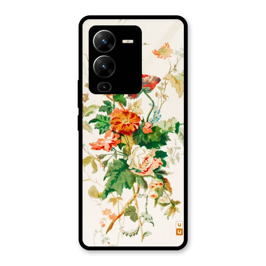 Summer Floral Glass Back Case for Vivo V25 Pro